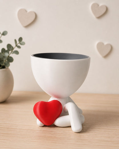 Heart Hug Planter | 3D Printed Succulent Pot, Modern Home Decor