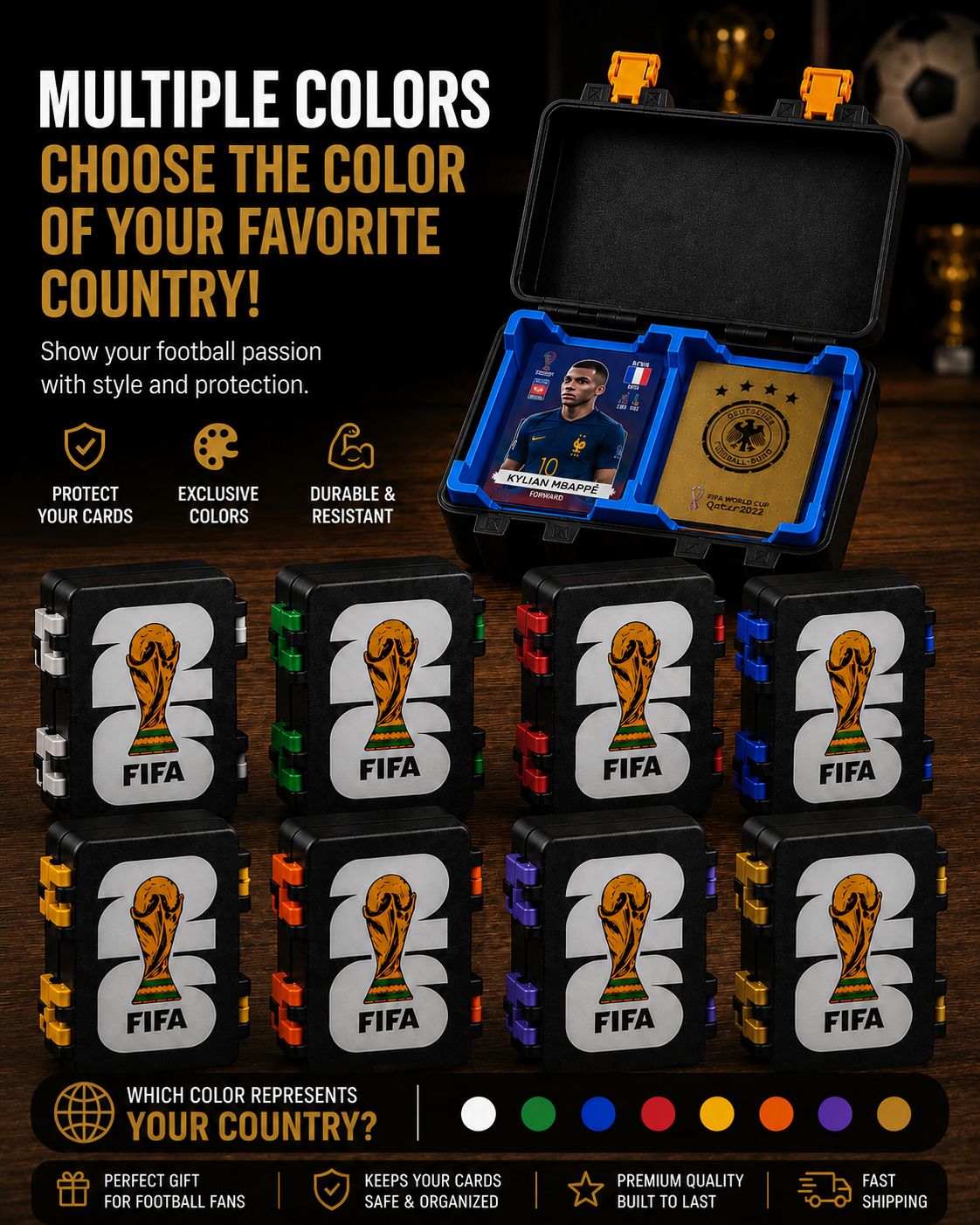 3D Printed Football Card Storage Box | FIFA World Cup Sticker Holder