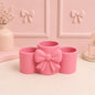 3D Printed Bow Makeup Organizer | Pink Vanity, Desk, Bathroom Storage Holder